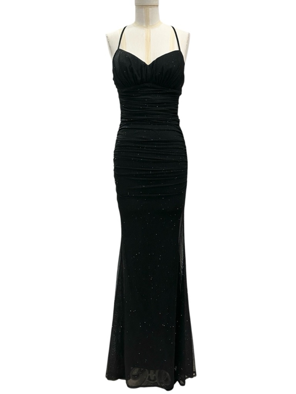 City Studio Glitter Tie‎ Back Maxi Dress Formal Gown Sexy Long Dress Size Small